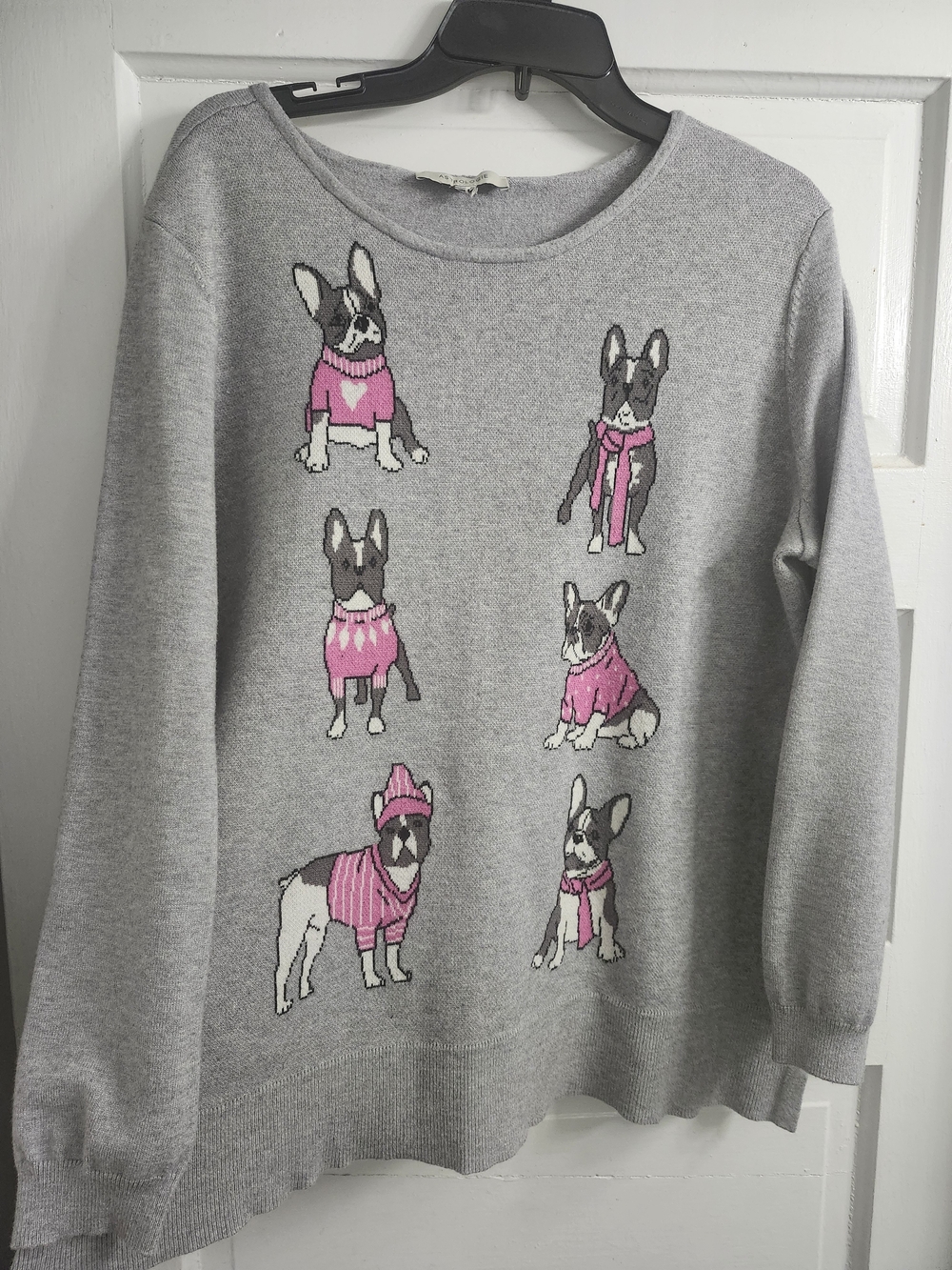 Astrologie Frenchie Intarsia Grey Sweater